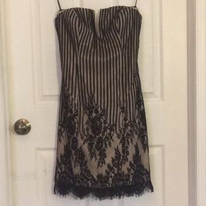 Guess nude and Black strapless dress